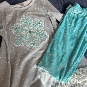 Cozy Gray and Blue Winter Pajama Set